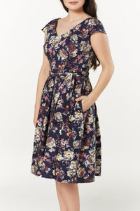 TIMELESS- SHADES OF PURPLE FLORAL DRESS