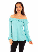 Load image into Gallery viewer, SCULLY- PEASANT STYLE BLOUSE ASST COLORS
