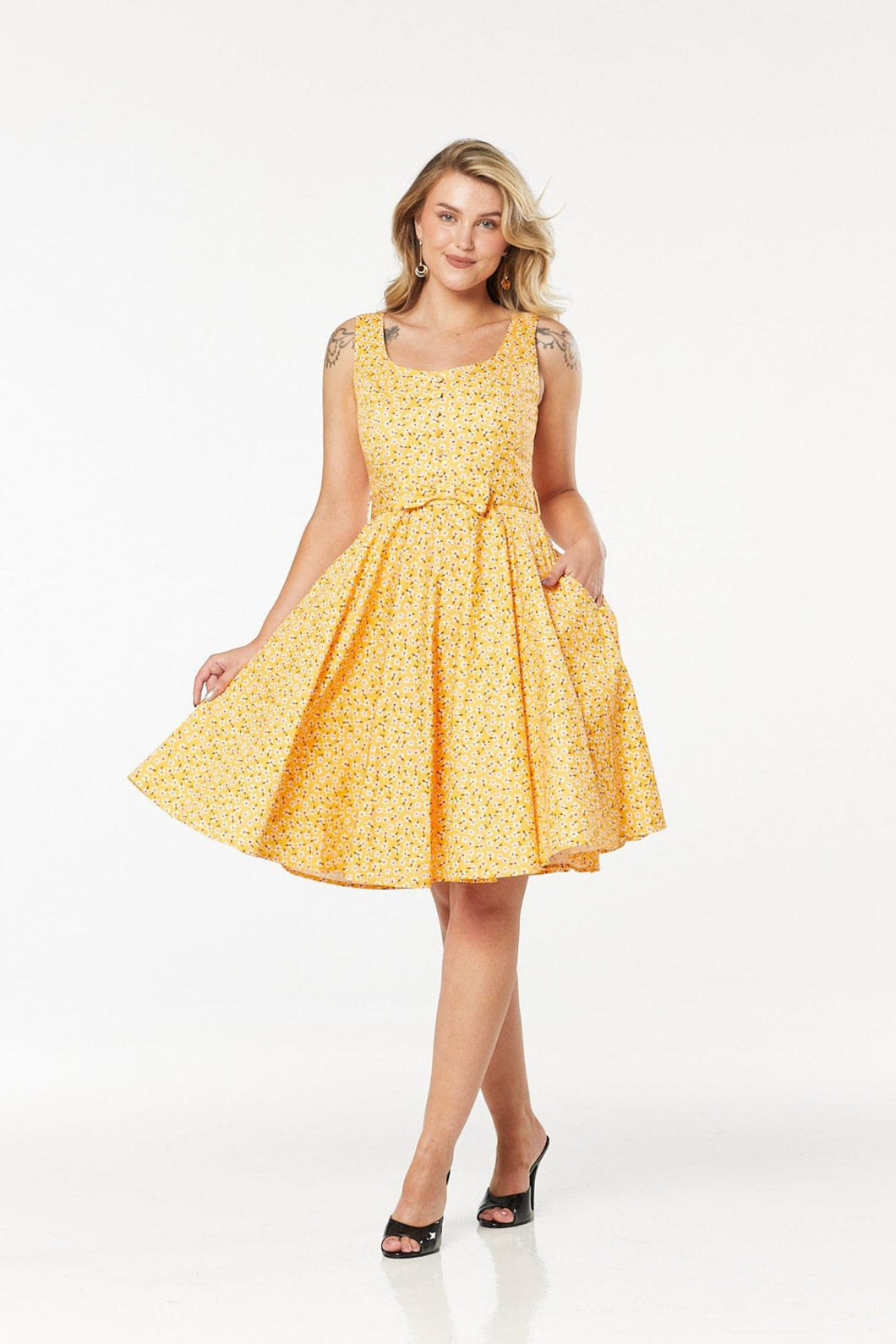 TIMELESS- YELLOW PRINT SUMMER DRESS