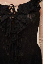 Load image into Gallery viewer, BLUE B - BLACK LACE LAYERED HEM DRESS
