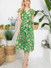 Load image into Gallery viewer, LA SOUL - VIBRANT GREEN FLORAL DRESS
