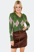 Load image into Gallery viewer, VOODOO VIXEN - ARGYLE CARDIGAN
