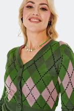 Load image into Gallery viewer, VOODOO VIXEN - ARGYLE CARDIGAN
