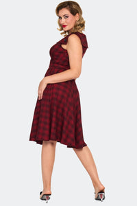 VOODOO VIXEN - WIDE COLLAR PLAID DRESS