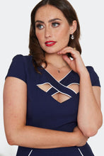 Load image into Gallery viewer, VOODOO VIXEN - CROSSOVER NAVY DRESS
