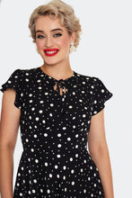 Load image into Gallery viewer, VOODOO VIXEN - DOTTED FLUTTER SLEEVE DRESS
