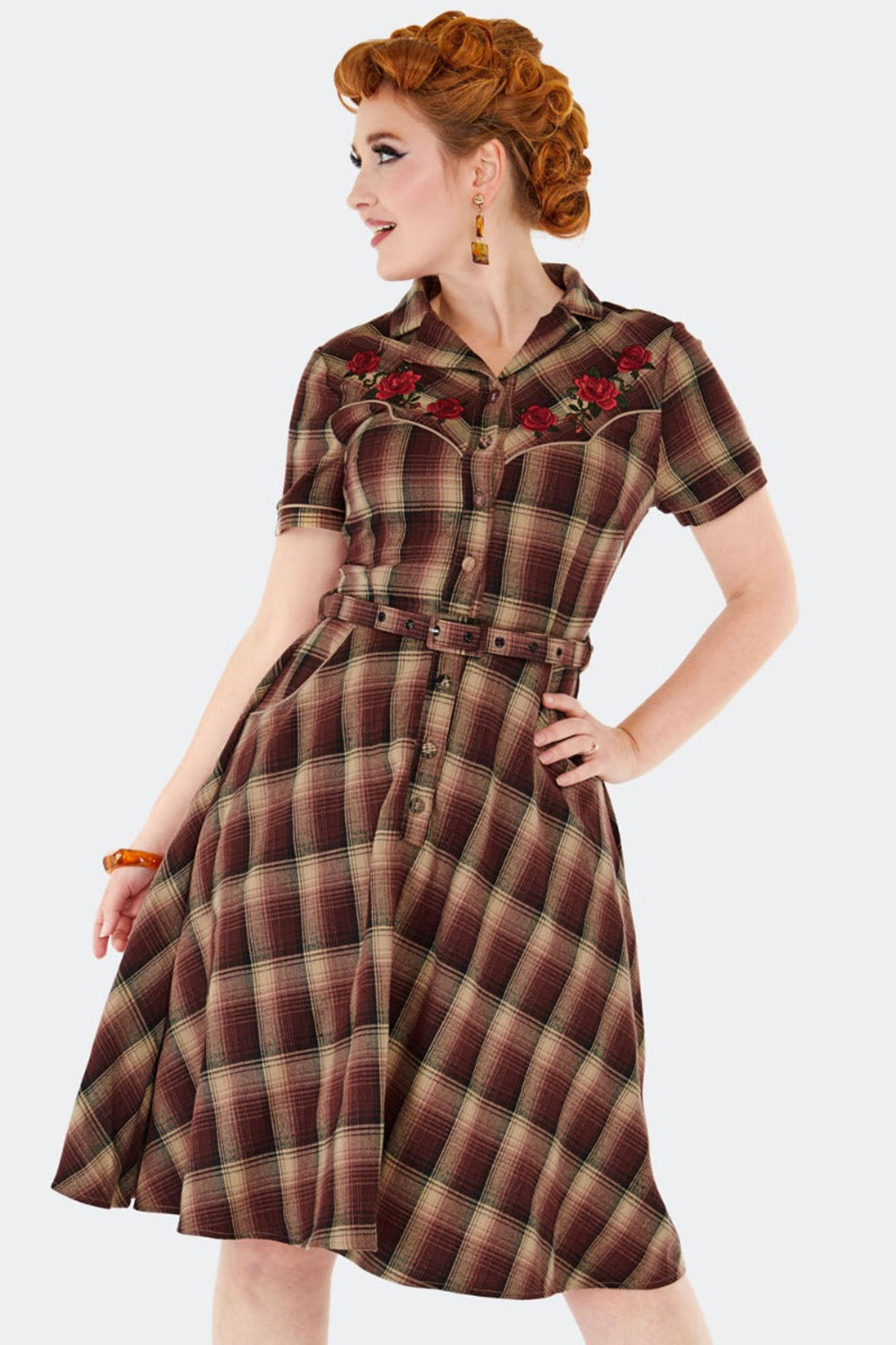 VOODOO VIXEN - PLAID WESTERN DRESS