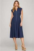 Load image into Gallery viewer, STYLE USA - DENIM MIDI DRESS
