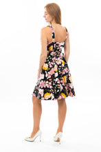 Load image into Gallery viewer, EVA ROSE- PINK FLORAL ON BLACK
