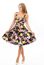 Load image into Gallery viewer, EVA ROSE- PINK FLORAL ON BLACK
