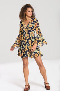 HELL BUNNY- SUNFLOWER SLEEVED MINI