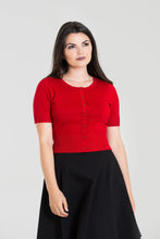Load image into Gallery viewer, HELL BUNNY- SHORT SLEEVE RED KNIT TOP
