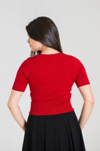 Load image into Gallery viewer, HELL BUNNY- SHORT SLEEVE RED KNIT TOP

