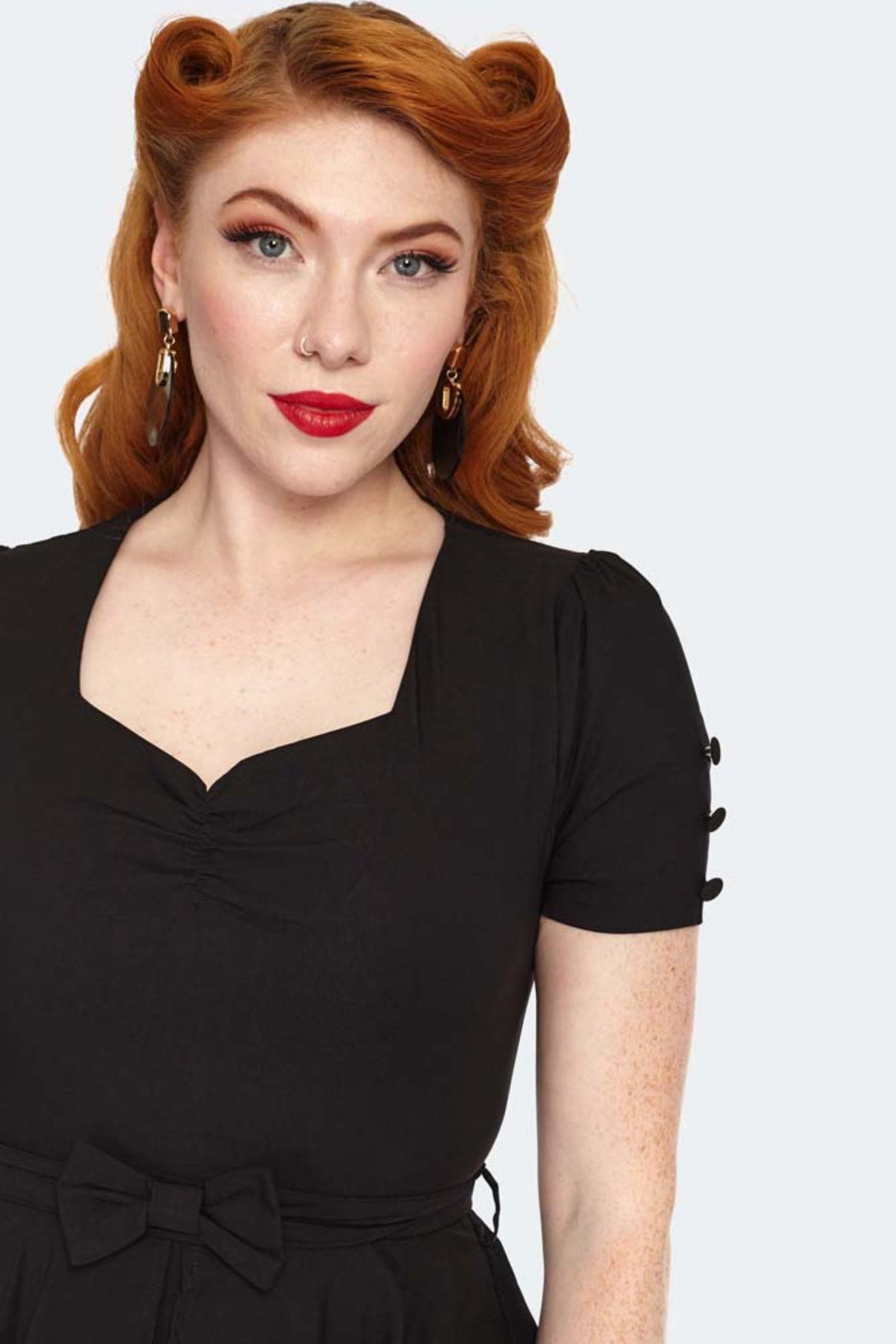 VOODOO VIXEN- PEPLUM FITTED DRESS HepKat Clothing VOODOO VIXEN- PEPLUM FITTED DRESS HepKat Clothing