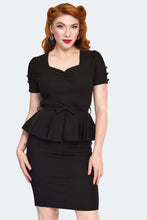 Load image into Gallery viewer, VOODOO VIXEN- PEPLUM  FITTED DRESS
