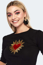 Load image into Gallery viewer, VOODOO VIXEN - SACRED HEART KNIT TOP
