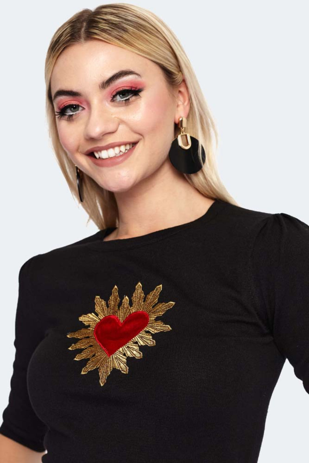VOODOO VIXEN - SACRED HEART KNIT TOP