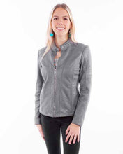 Load image into Gallery viewer, SCULLY- LAMB LEATHER SNAP COLLAR JACKET
