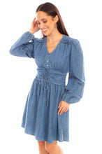 Load image into Gallery viewer, SCULLY- DENIM CINCHED WAIST DRESS
