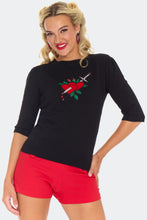 Load image into Gallery viewer, VOODOO VIXEN - HEART &amp; DAGGER SWEATER TOP

