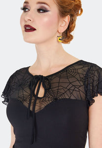 VOODOO VIXEN - WEB FLUTTER SLEEVE TOP