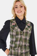 Load image into Gallery viewer, VOODOO VIXEN - PLAID EMBROIDERED VEST
