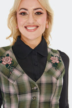Load image into Gallery viewer, VOODOO VIXEN - PLAID EMBROIDERED VEST
