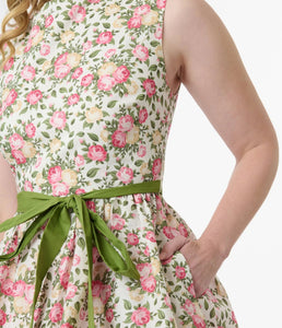 UNIQUE VINTAGE - PINK FLORAL DRESS