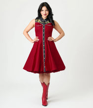 Load image into Gallery viewer, UNIQUE VINTAGE - WESTERN SWING DRESS
