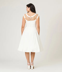 UNIQUE VINTAGE - IVORY DIAMOND CABLE DRESS