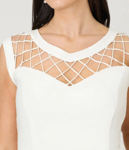 UNIQUE VINTAGE - IVORY DIAMOND CABLE DRESS
