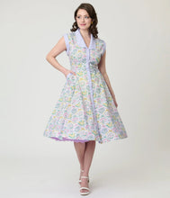 Load image into Gallery viewer, UNIQUE VINTAGE - LILAC BOUQUET DRESS
