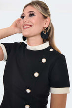Load image into Gallery viewer, VOODOO VIXEN- BUTTON DETAIL MINI DRESS
