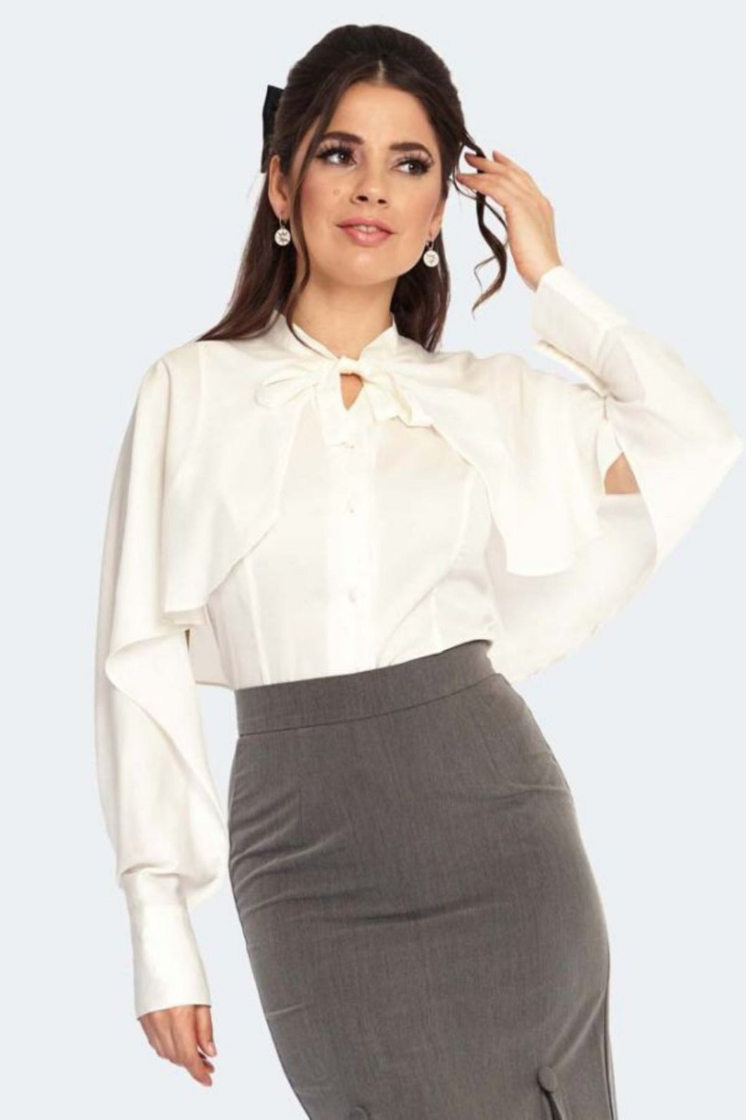 VOODOO VIXEN- CAPE OPEN SLEEVE BLOUSE