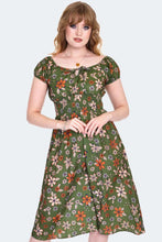 Load image into Gallery viewer, FINAL SALE VOODOO VIXEN- GREEN FLORAL MIDI
