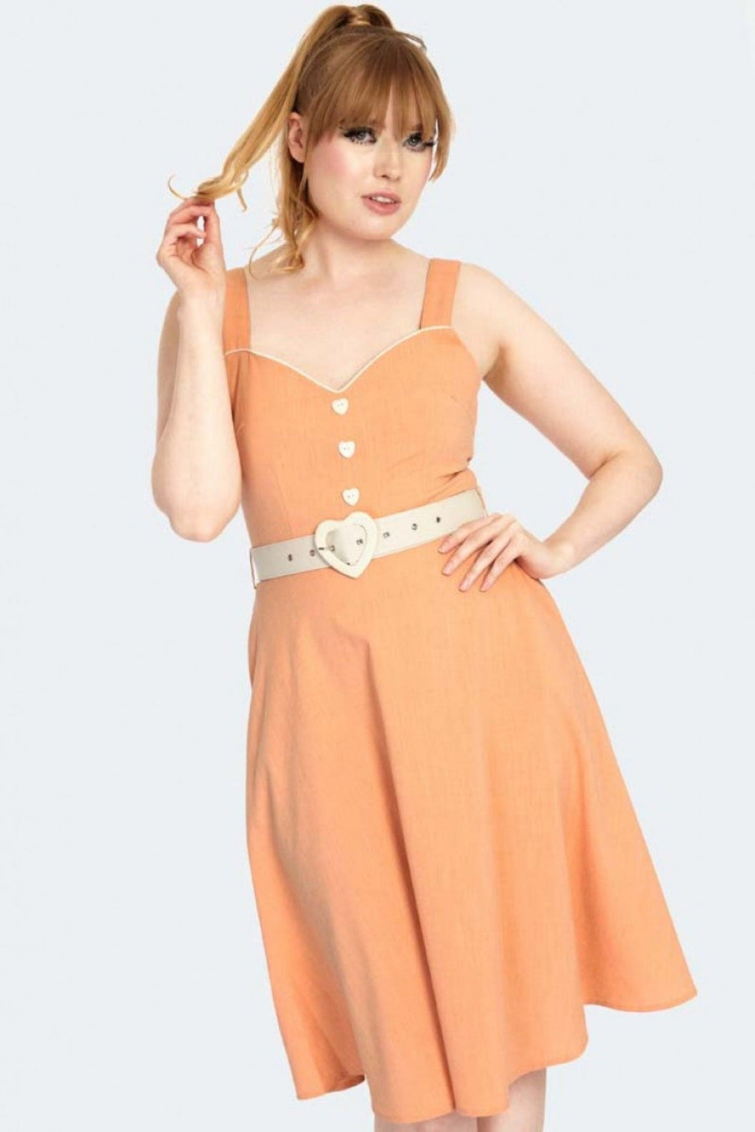 VOODOO VIXEN- PEACH SWEETHEART DRESS