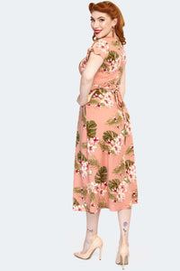FINAL SALE VOODOO VIXEN- PEACH TROPICAL MIDI