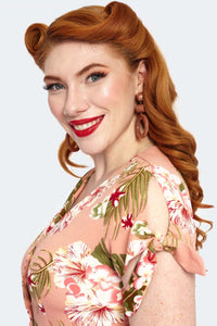 FINAL SALE VOODOO VIXEN- PEACH TROPICAL MIDI