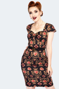 VOODOO VIXEN- QUEEN OF HEARTS FITTED DRESS