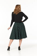 Load image into Gallery viewer, TIMELESS- GREEN AND BLUE PLAID SWING SKIRT
