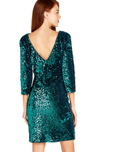 Load image into Gallery viewer, APRICOT- SEQUIN GREEN DRESS
