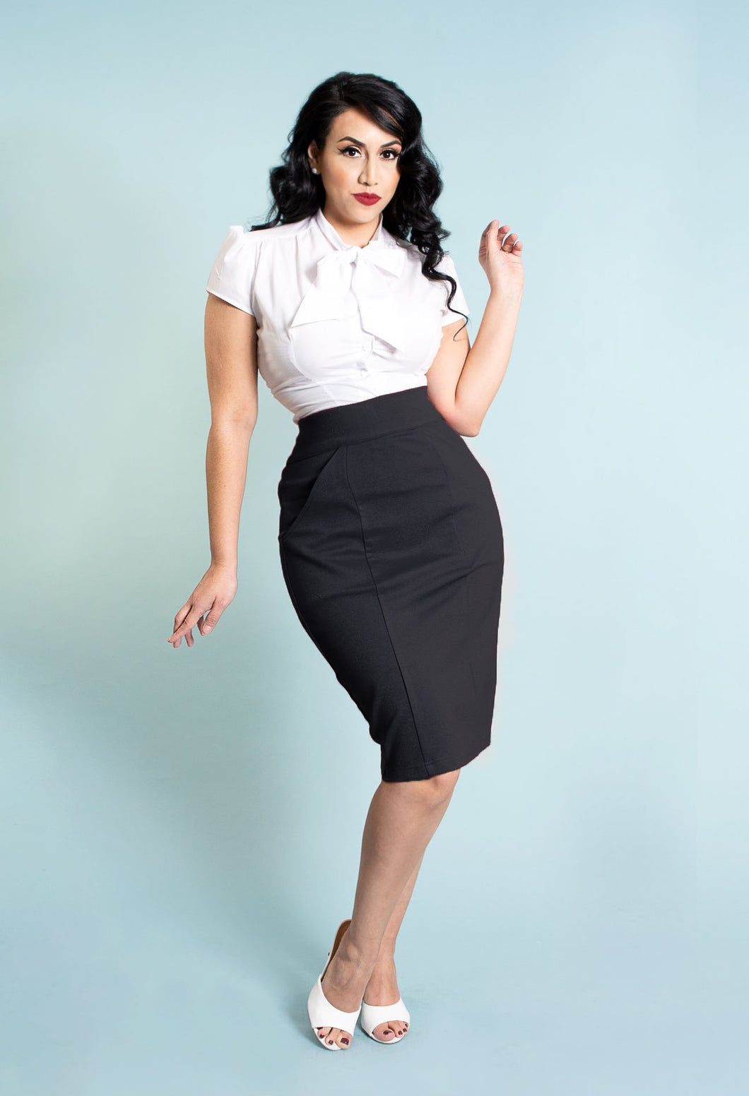HEART OF HAUTE- BLACK PRINCESS PENCIL SKIRT