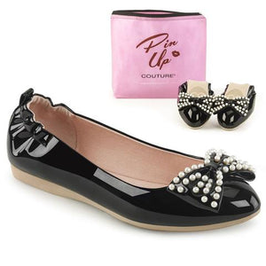 PIN UP COUTURE- IVY BLACK PAT FLATS