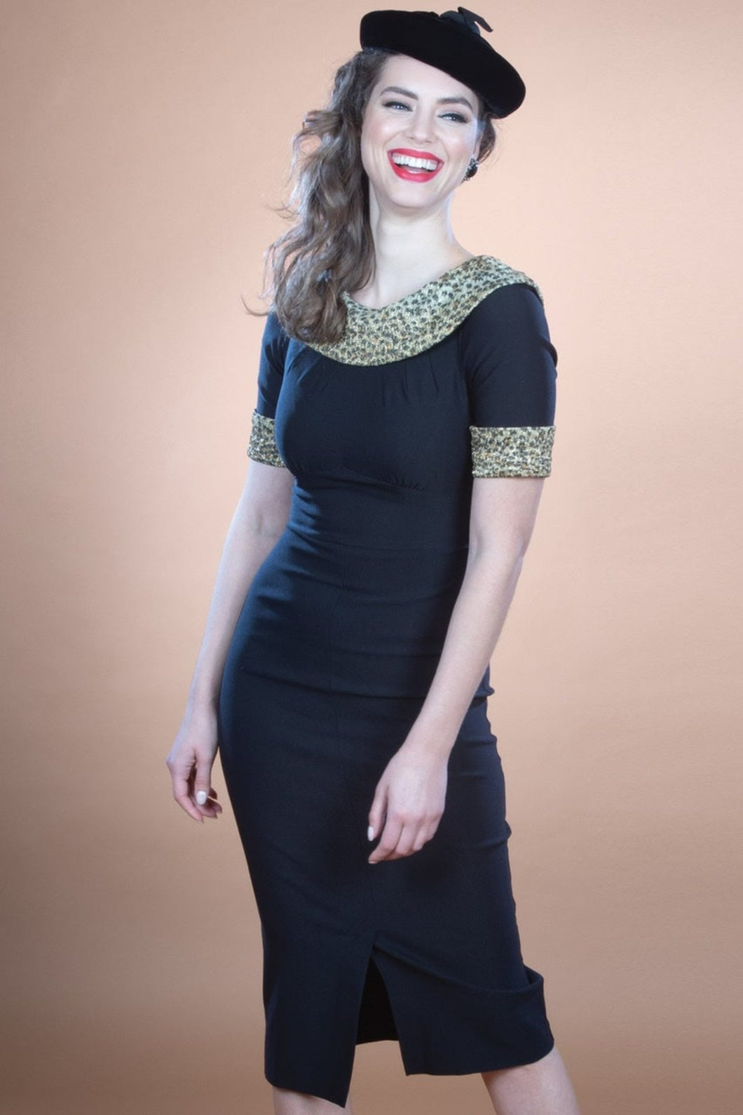 FINAL SALE STOP STARING- BLONDI GOLD LEOPARD TRIM