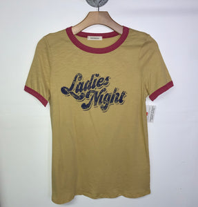 LADIES NIGHT- MUSTARD RINGER TEE