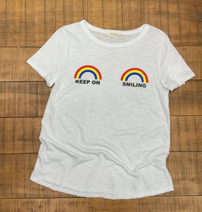 KEEP ON SMILING- RAINBOW TEE