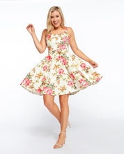 Load image into Gallery viewer, EVA ROSE- IVORY PINK FLORAL FIT &amp; FLARE
