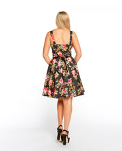 Load image into Gallery viewer, EVA ROSE- BLACK ROSE PRINT FIT &amp; FLARE

