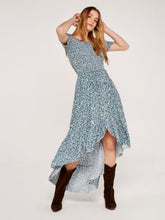 Load image into Gallery viewer, FINAL SALE APRICOT- HIGH LOW FLORAL DRESS 533325

