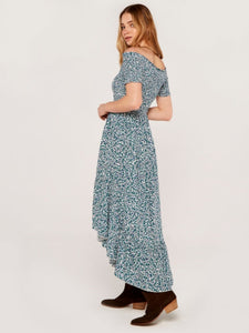 FINAL SALE APRICOT- HIGH LOW FLORAL DRESS 533325